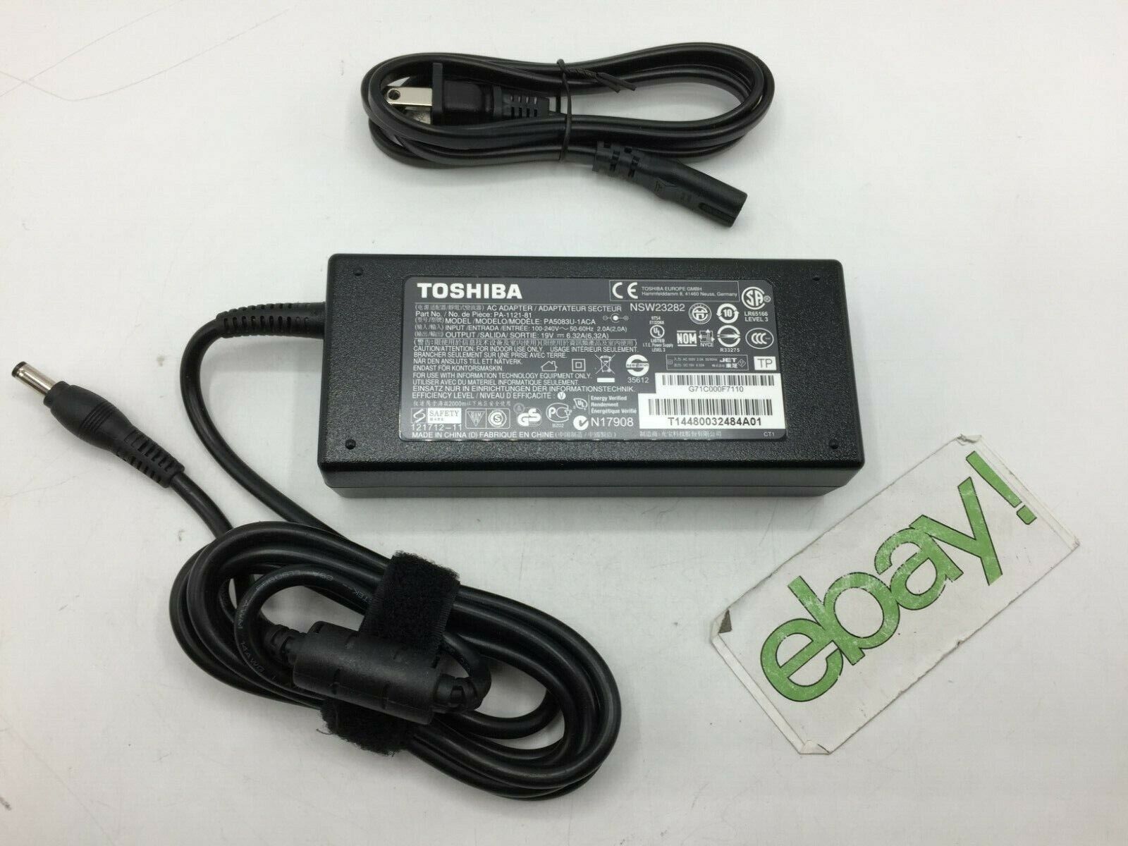 OEM Toshiba 120W 19V 6.32A  AC/DC Adapter PA5083U-1ACA PA-1121-81 ~ FREE S/H