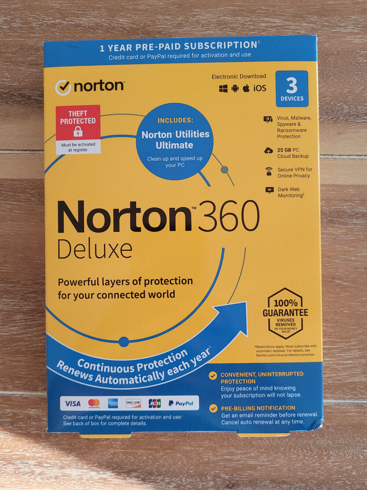 Norton 360 Deluxe for 3 Devices/1 Year + Norton Utilities Ultimate New Ship FAST