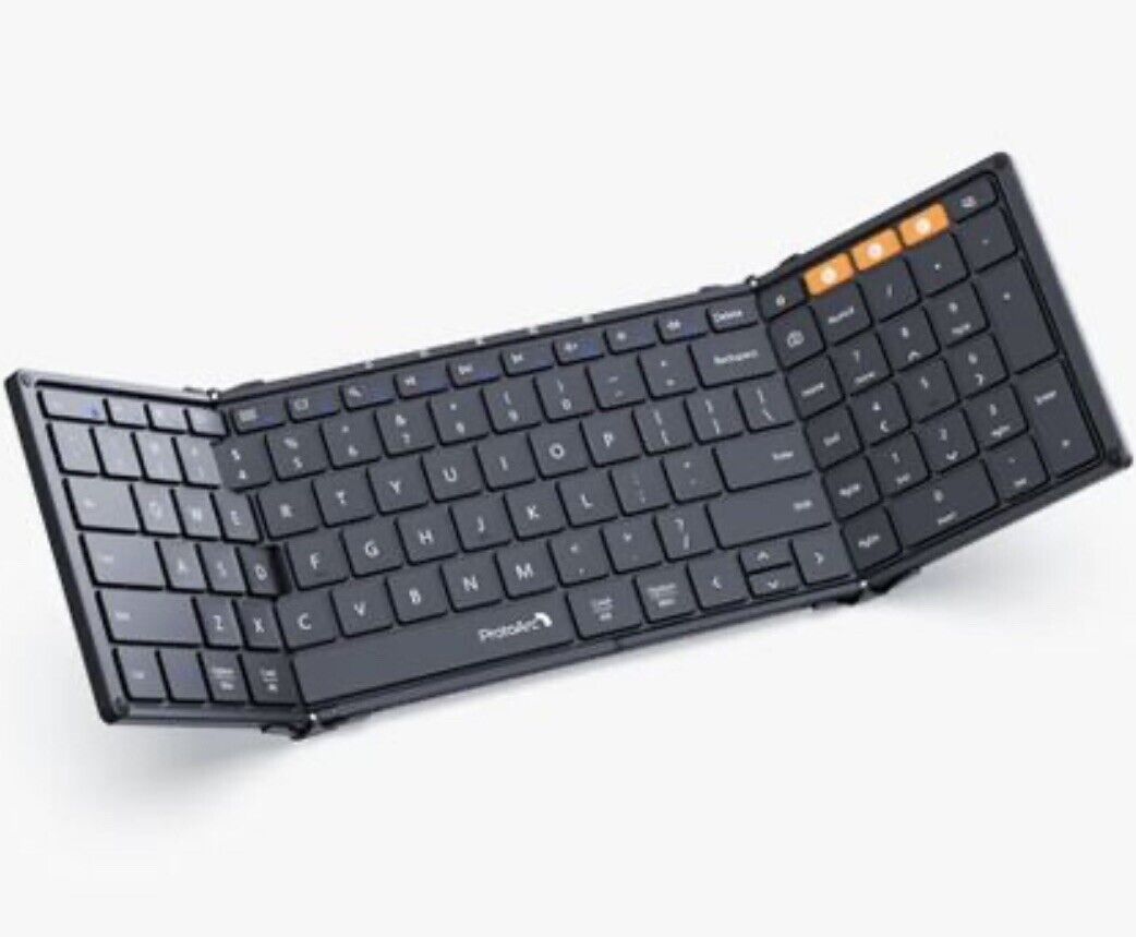 ProtoArc XK01 Foldable Bluetooth Keyboard, Wireless Portable 105 Keys Full Sized
