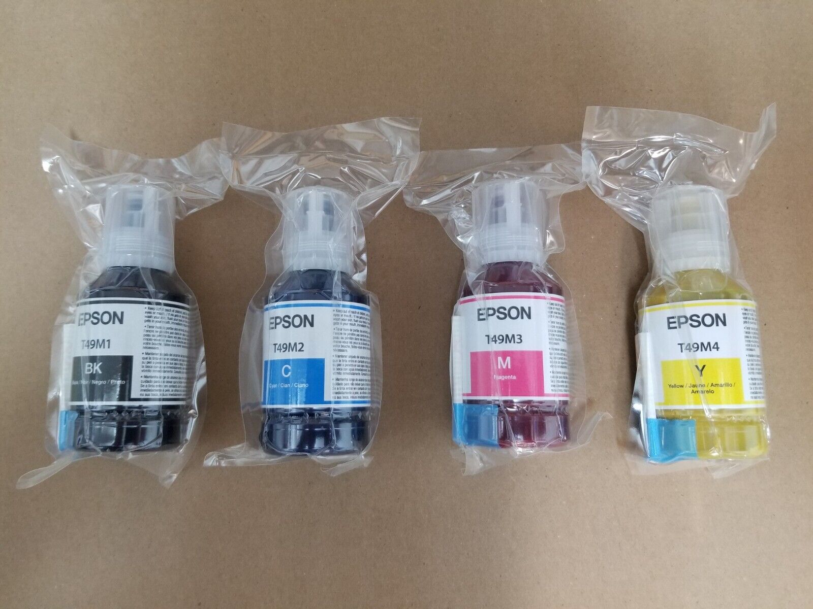 GENUINE Epson Dye-Sub CMYK 140 ml 4-Ink Set For F170 & F570 (T49M)
