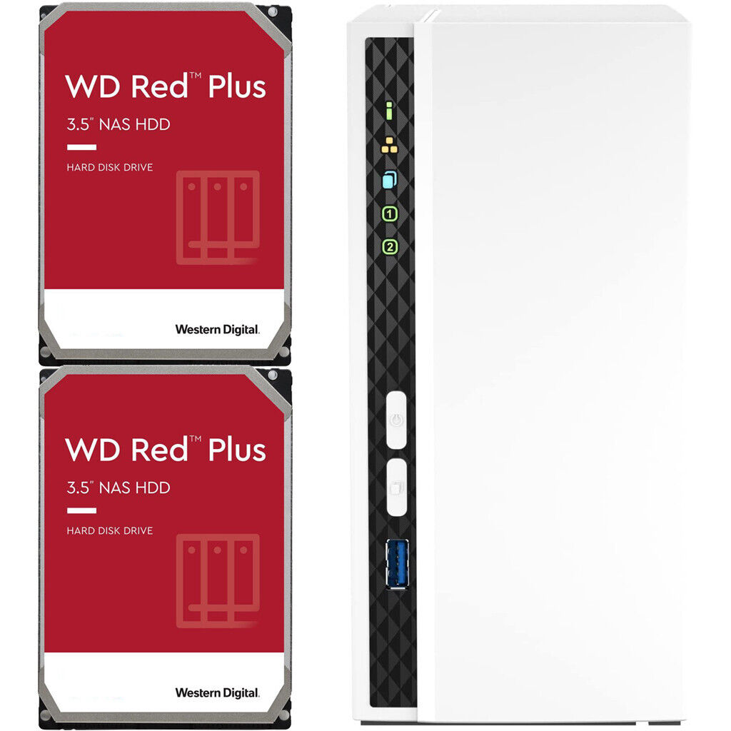 QNAP TS-233 2-Bay 2GB RAM and 4TB (2 x 2TB) of Western Digital Red Plus Drives
