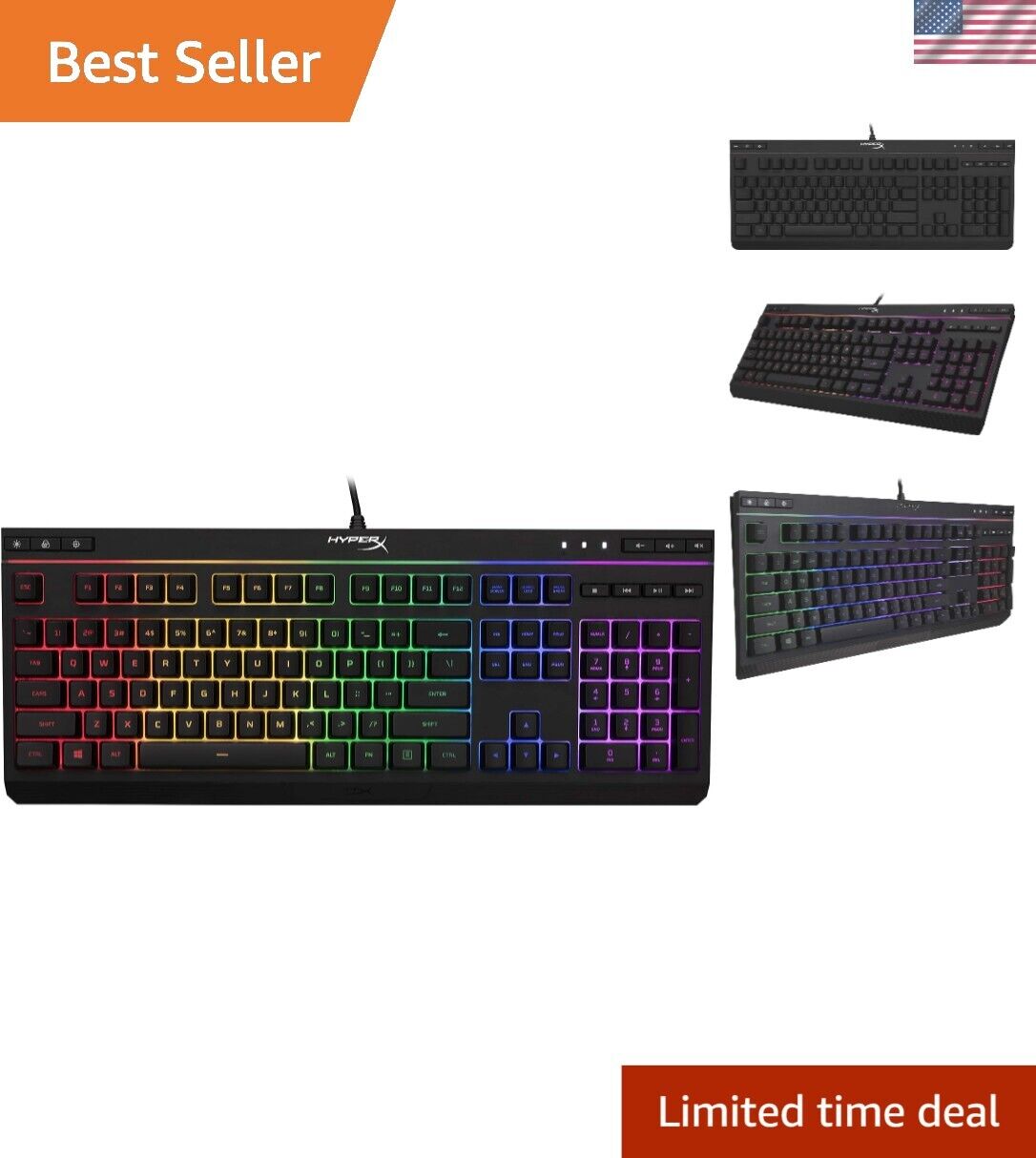 Dynamic RGB Gaming Keyboard with Media Controls and Spill Resistance