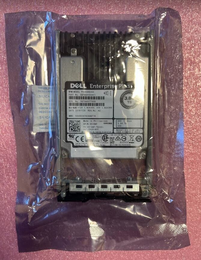 519NF DELL Compellent 3.84TB SAS 12Gbps Read Intensive 2.5'' SSD PX04SRB384 Tray