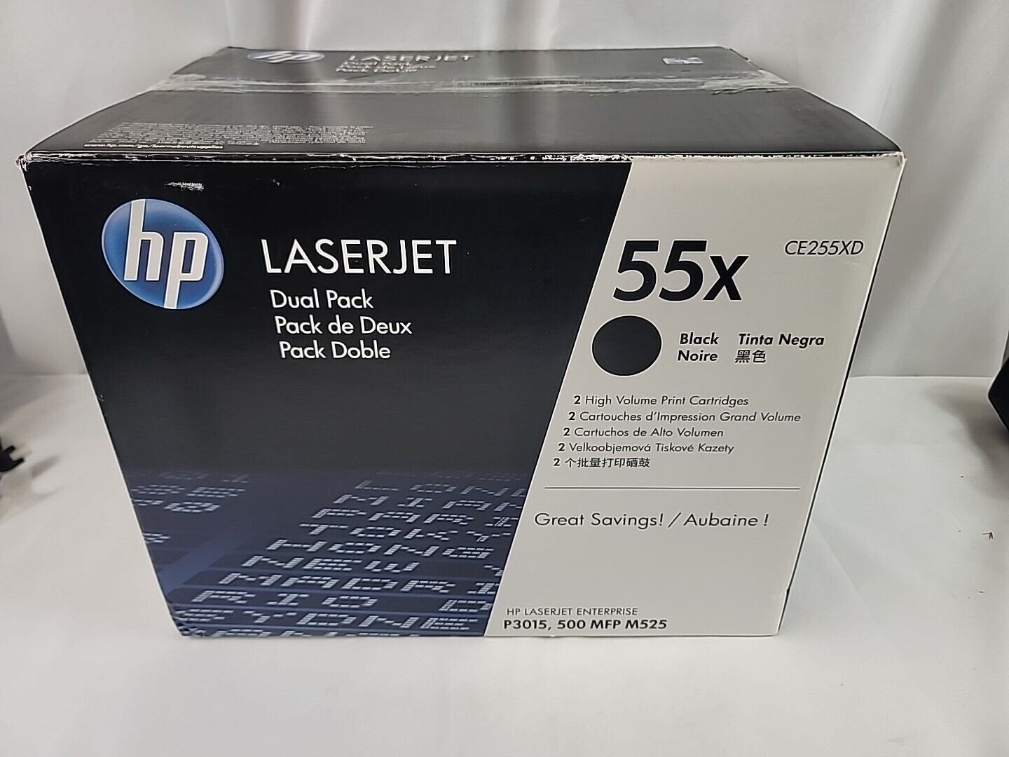 HP 55X CE255X CE255XD  2-pack High Yield Black LaserJet Toner