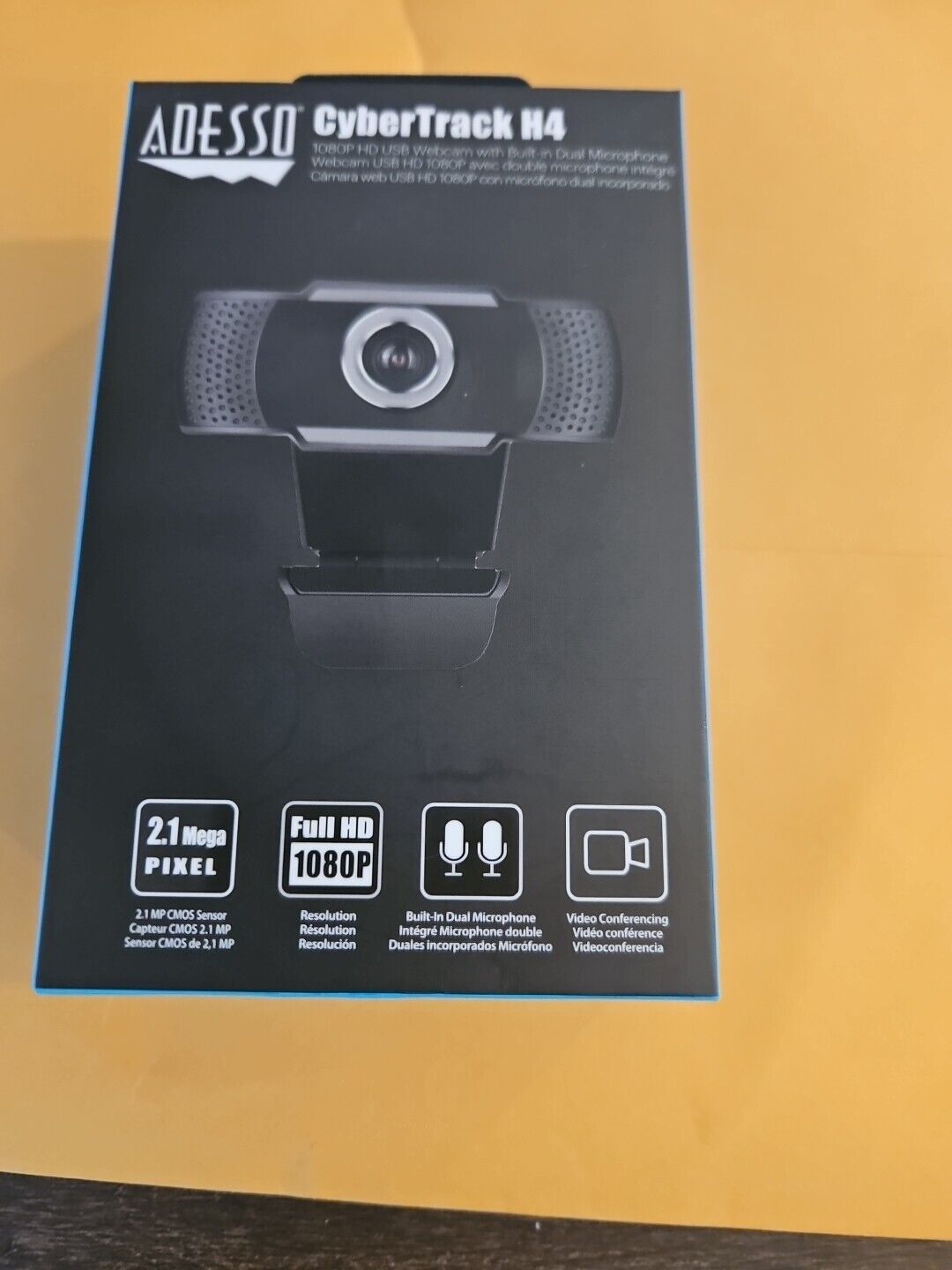 Adesso CyberTrack H4 1080P HD USB Webcam with Built in Microphone New in Box