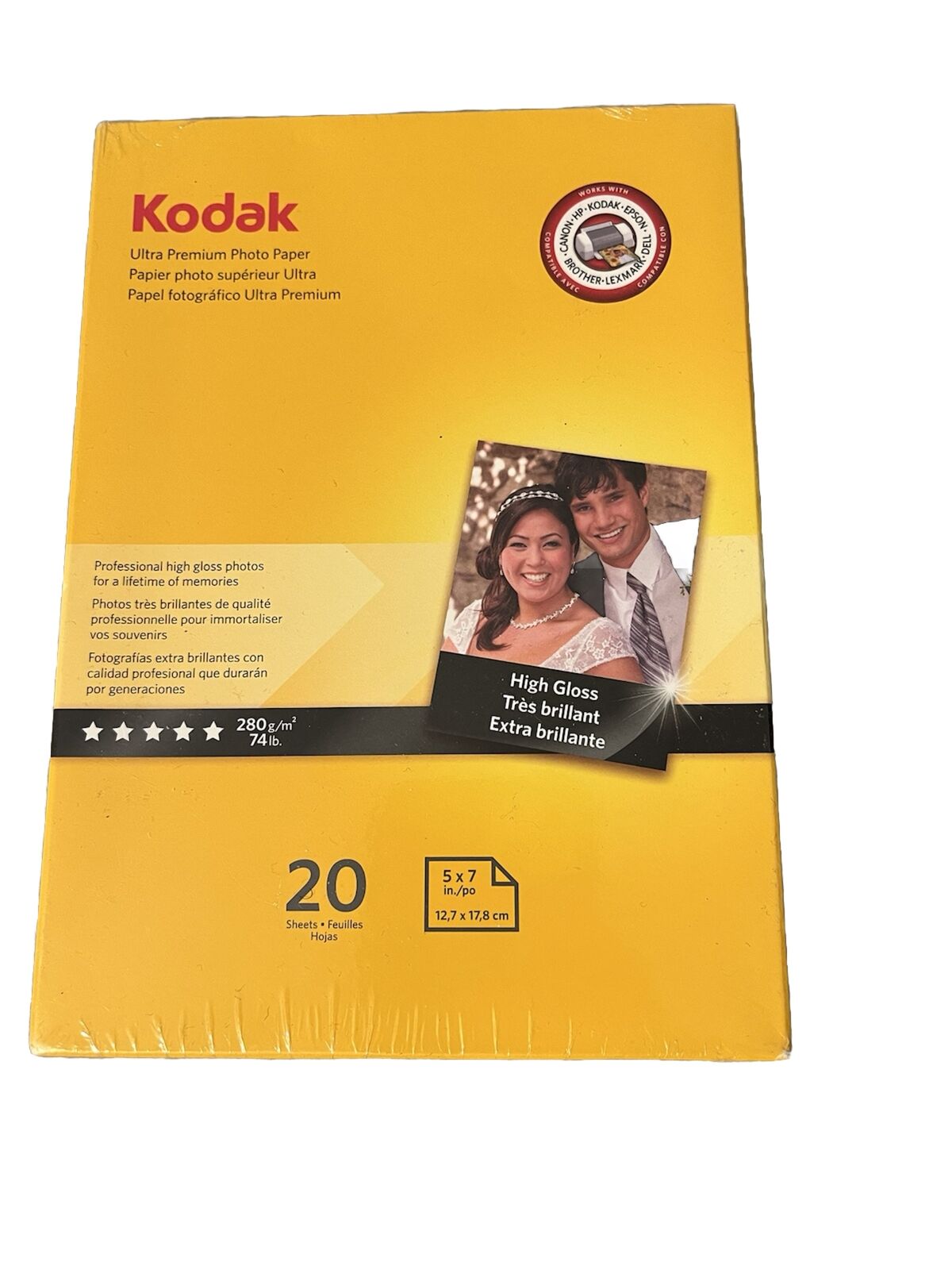 Kodak 1801711 Ultra Premium Photo Paper 5x7 High Gloss 20 Sheets