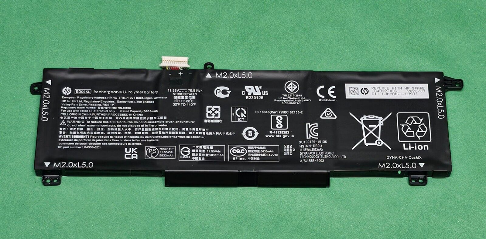 HP OMEN 15-EK0013DX Genuine Li-ion Battery 70Wh 11.55V 5833mAh SD06XL L84392-005