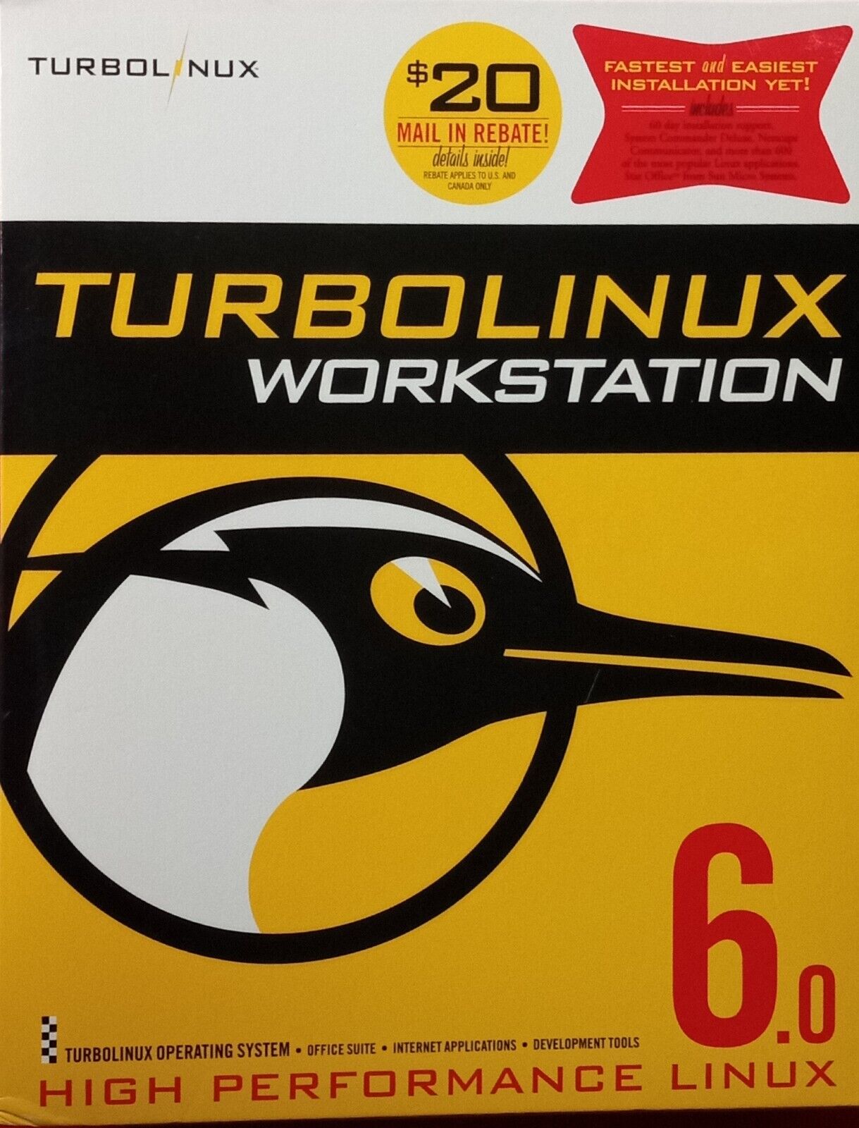 Turbo Linux 6.0 Workstation Operating System Office Suit Development Tools NEW