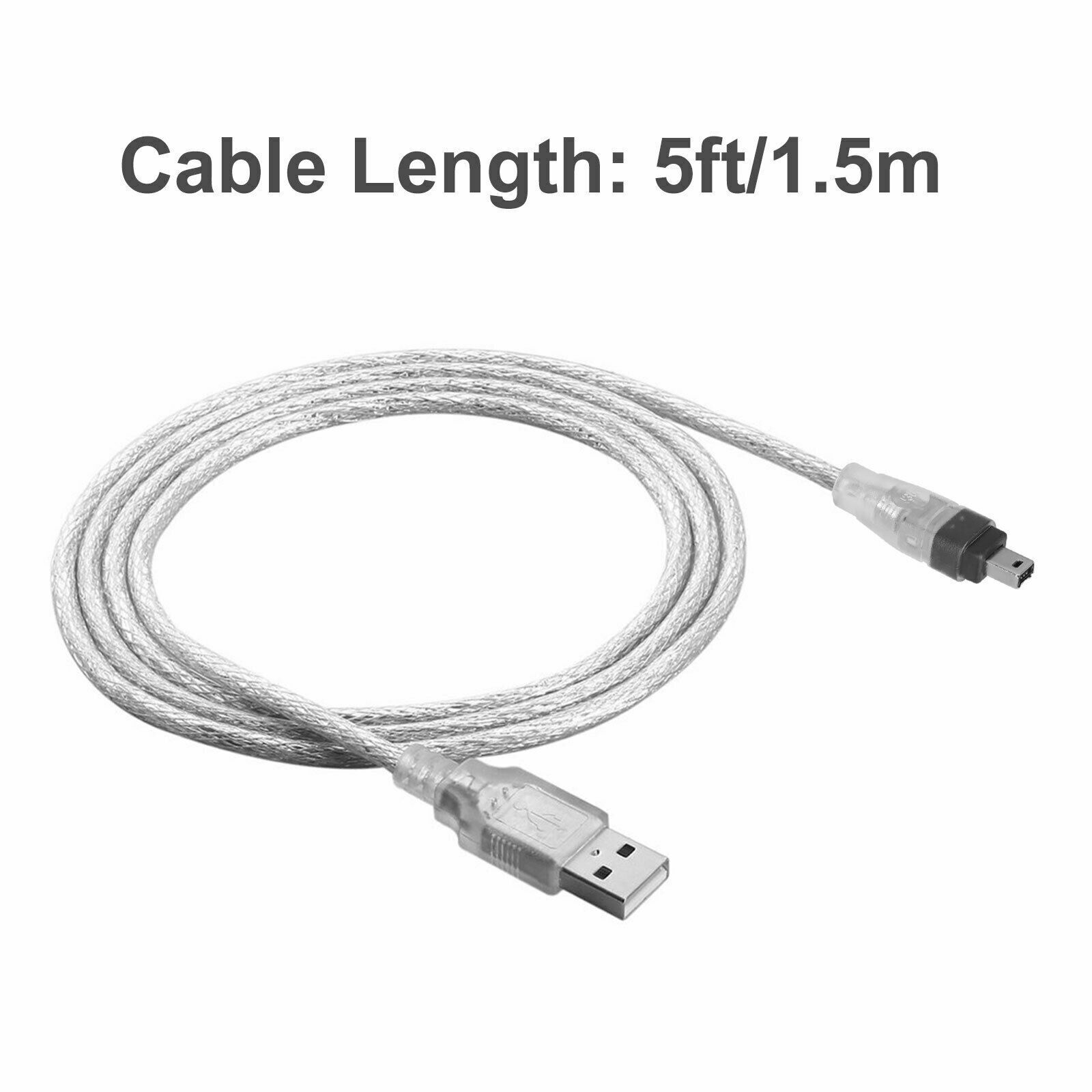 5ft USB To Firewire IEEE 1394 4 Pin iLink Adapter Data Cable USA for PC Camera