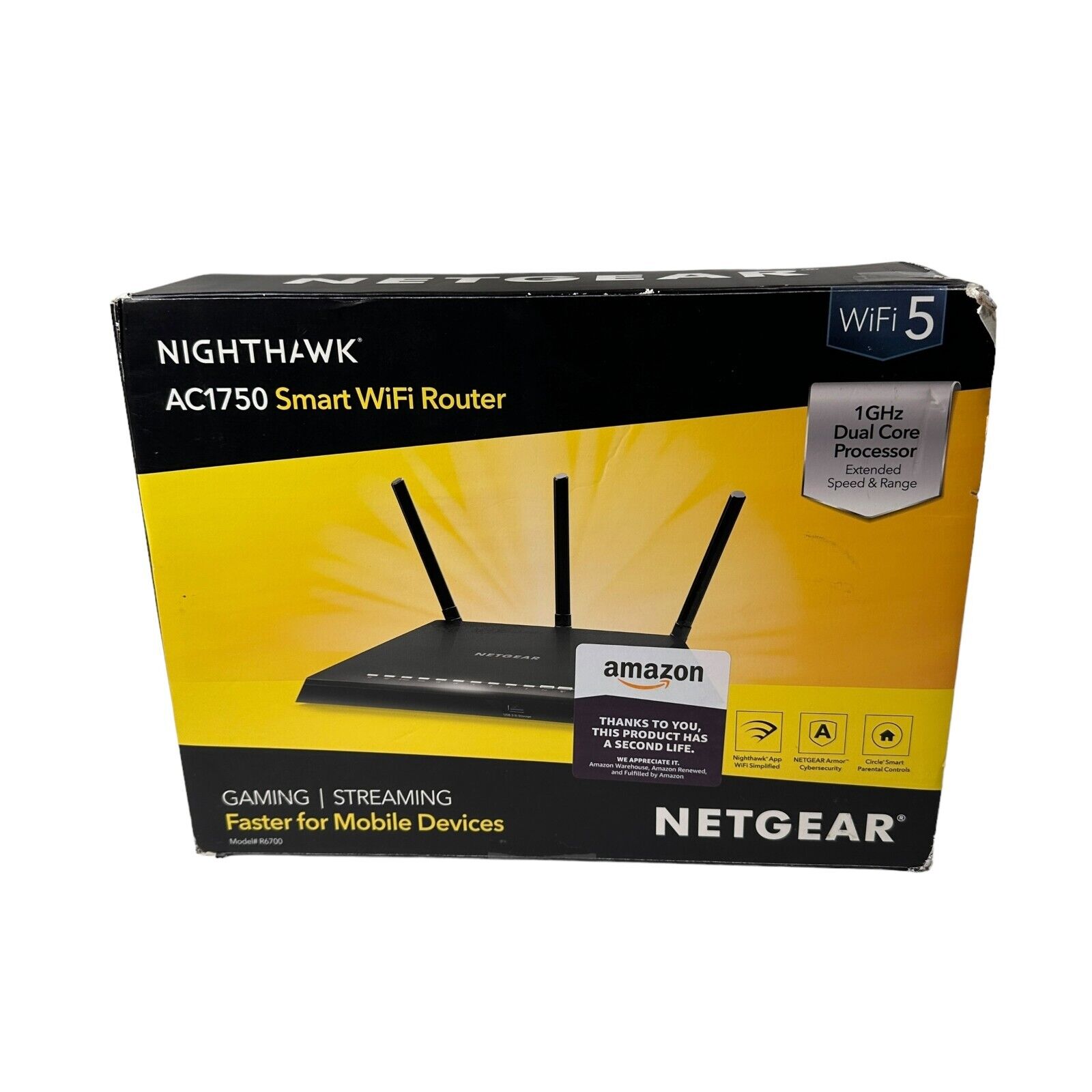 NETGEAR R7600 Nighthawk AC1750 Smart WiFi Router-R6700-100NAS- NO ADAPTER (READ)
