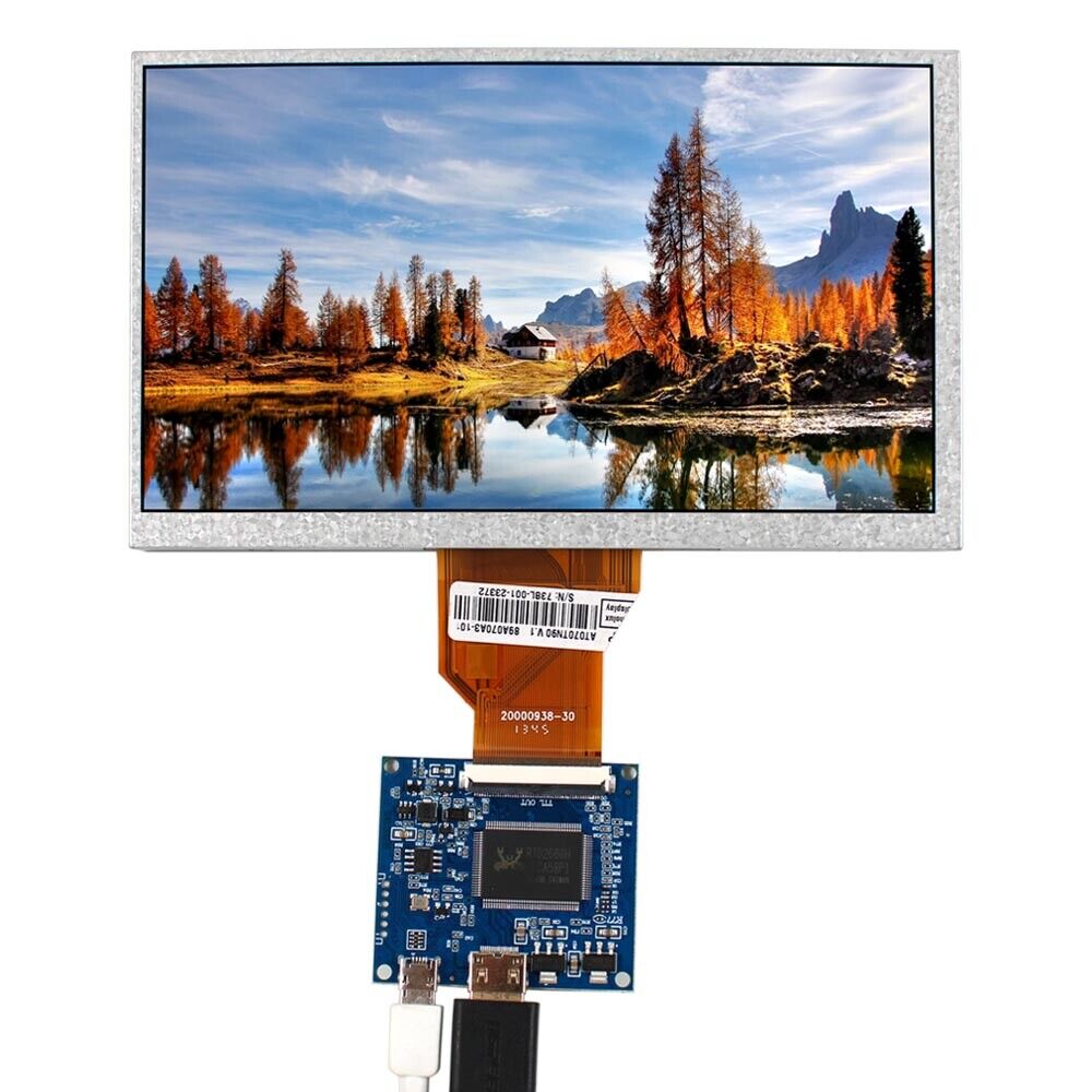 7inch AT070TN90 800X480 LCD Screen With HDMI Board 5VDC  Power No OSD