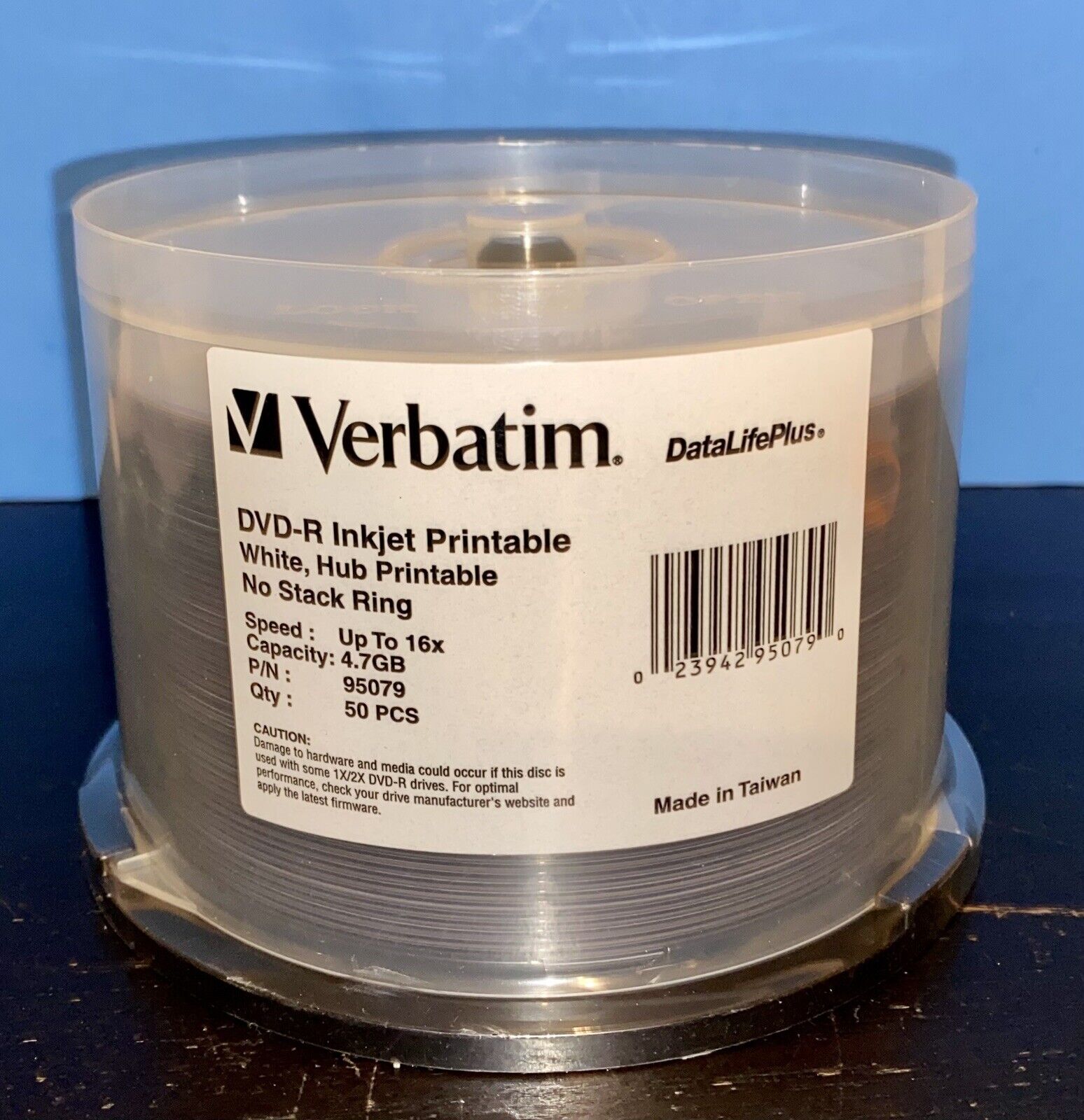 Verbatim DataLifePlus DVD-R 4.7GB 16x Inkjet Printable/Hub Printable (47 Discs)