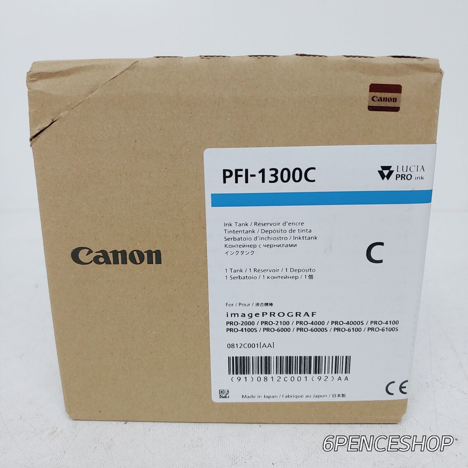 *04/2025* Canon PFI-1300C Cyan Ink Tank 330ml