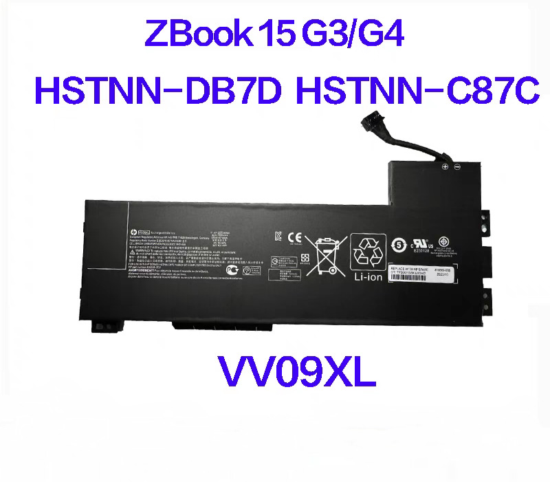 Genuine VV09XL Battery For HP ZBOOK 15 G3 G4 Series 808452-001 808452-002 90Wh