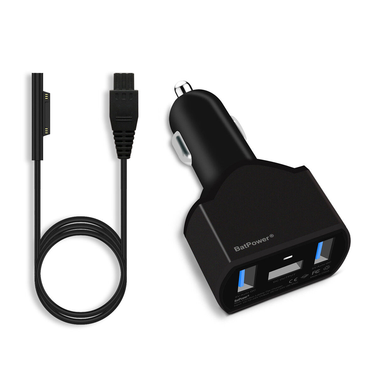 BatPower 110W Microsoft Surface Laptop Book Pro Car Charger Adapter Power Supply