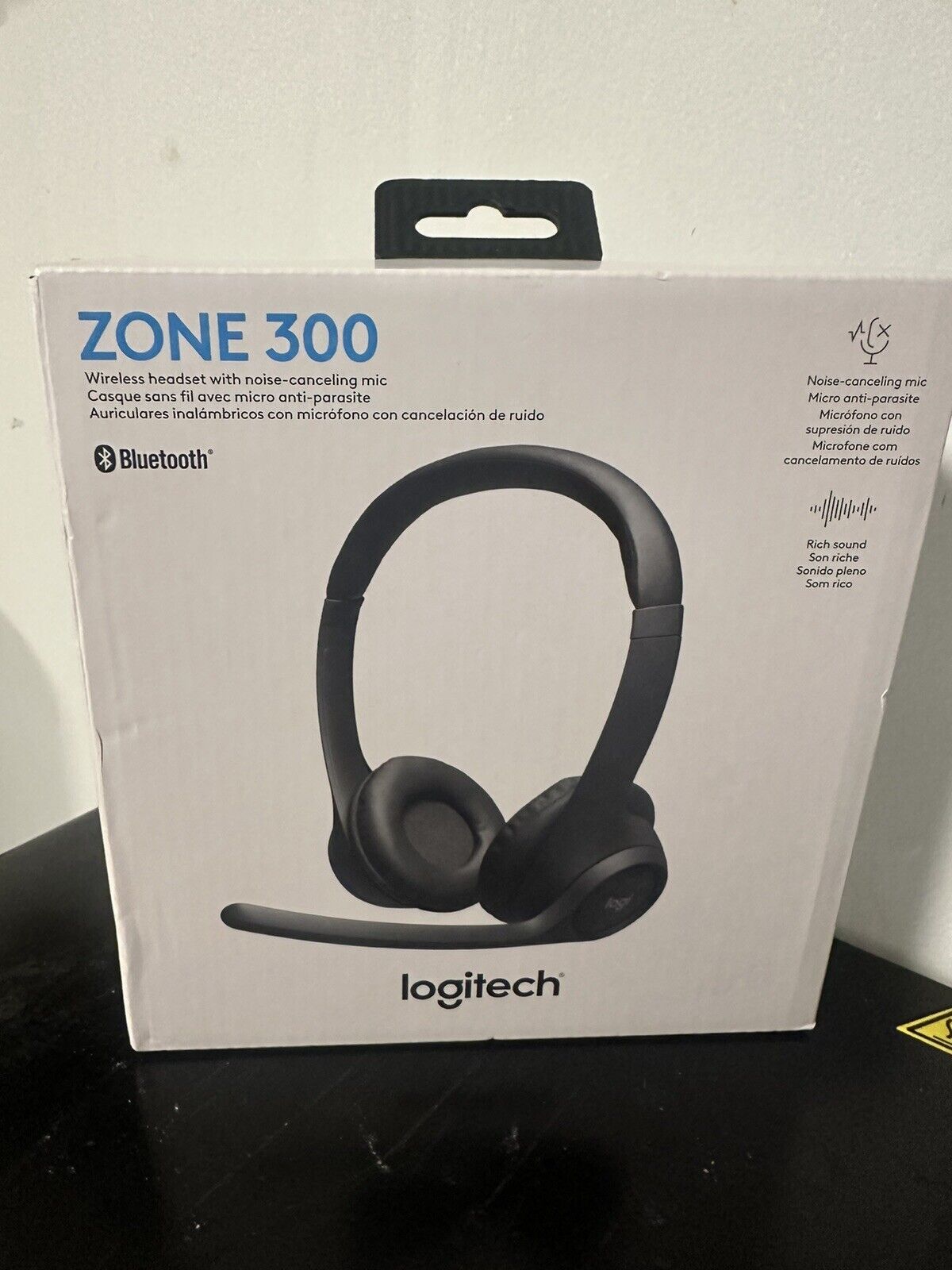 Logitech Zone 300 Wireless Headset with Dual Noise-Canceling Mics Black
