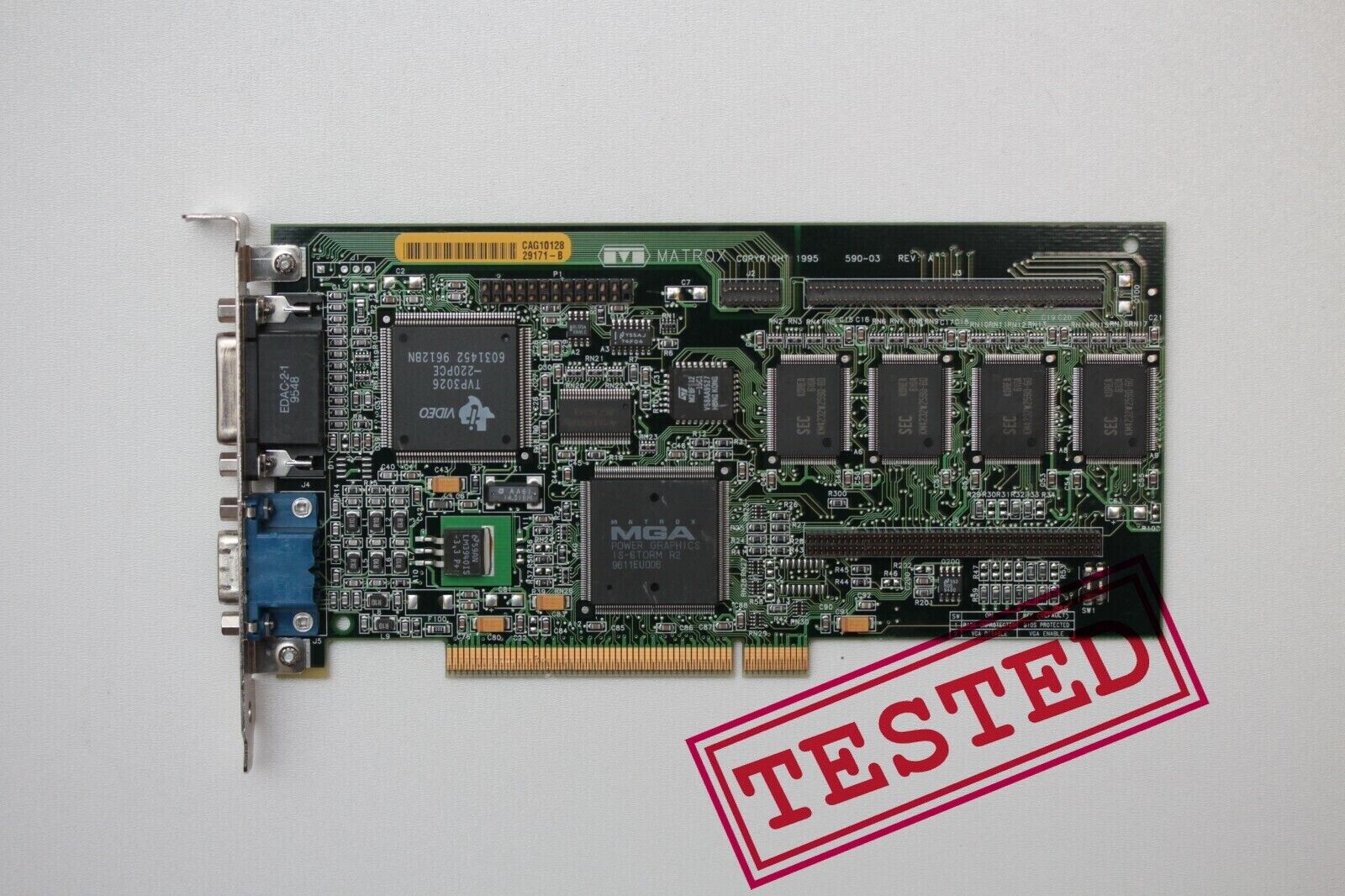 PCI VGA Matrox MGA Millennium 4MB MGA-MIL/4N Graphics Card 590-03 REV.A