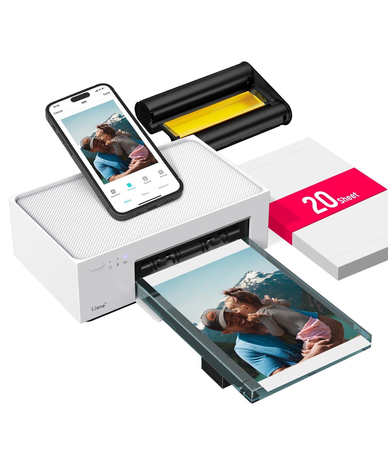 4x6'' Photo Printer, Wi-Fi, 20 Sheets, Full-Color, Instant Printer for iPhone...
