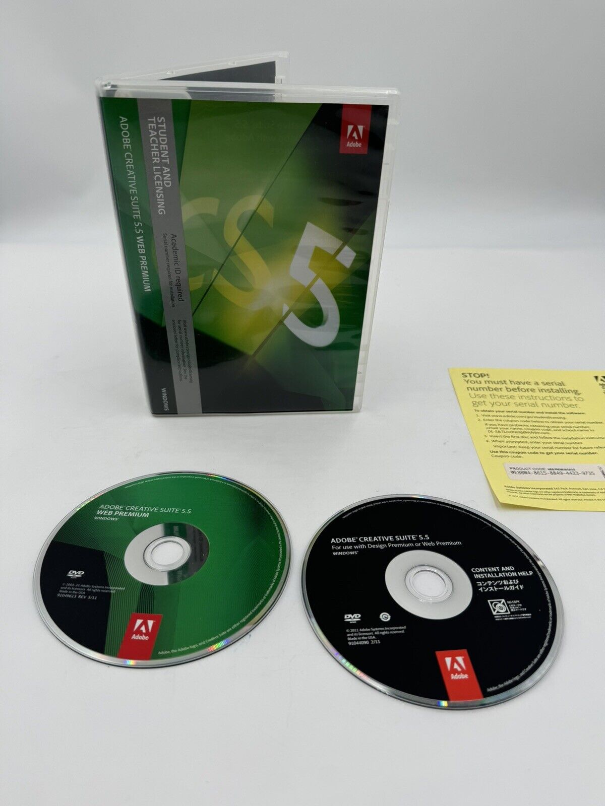 Adobe Creative Suite CS5.5 Web Premium for Windows Illustrator Photoshop CS5