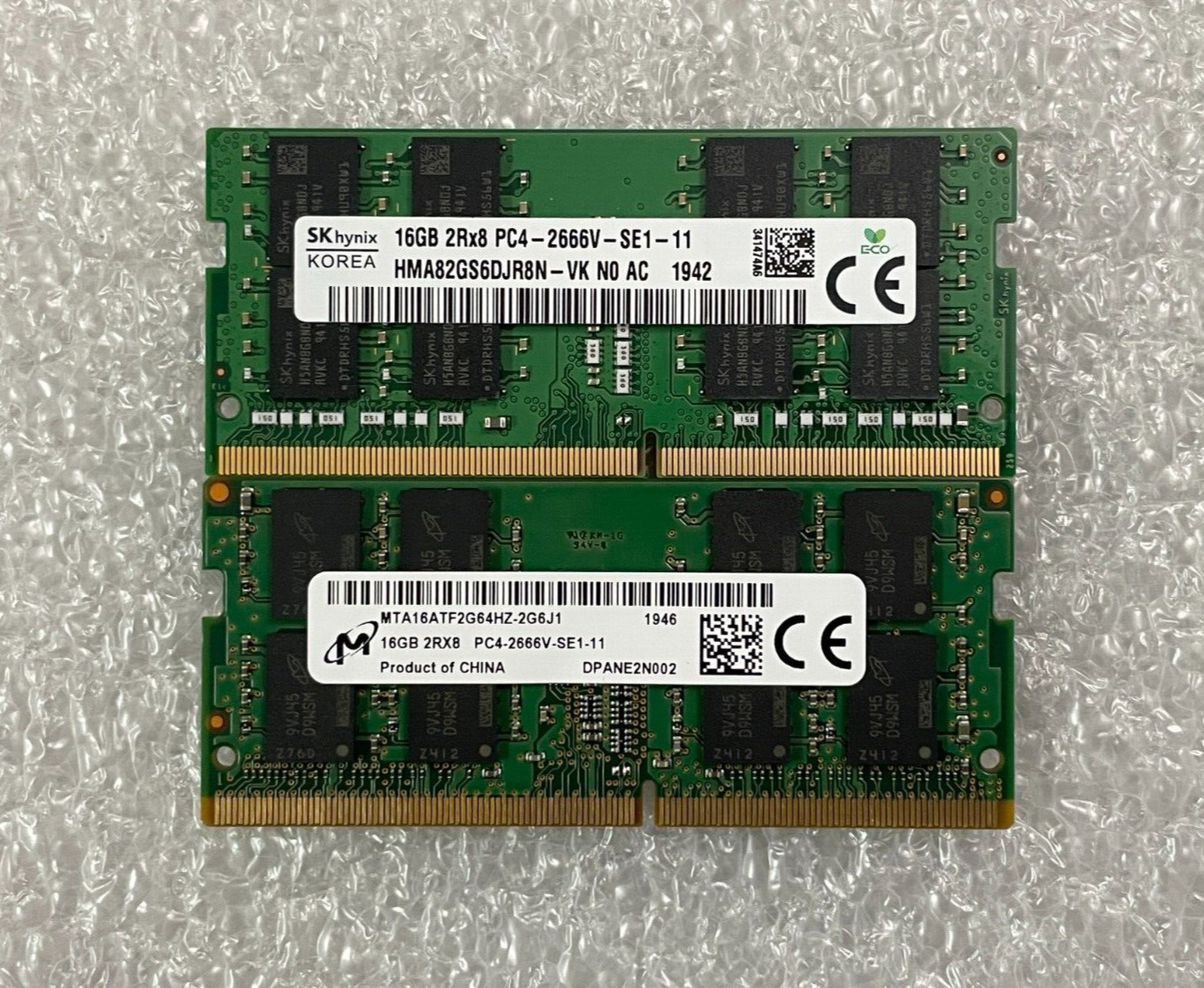 Hynix Micron 32GB (2x 16GB) 2RX8 PC4-2666V DDR4 SO-DIMM Laptop Memory RAM