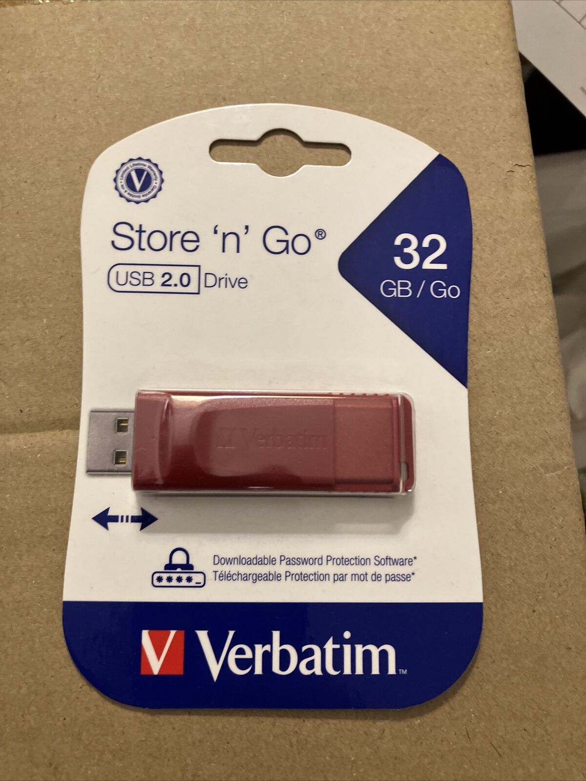 Verbatim Store 'n' Go USB 2.0 Flash Drive, 32GB, Red 023942968061