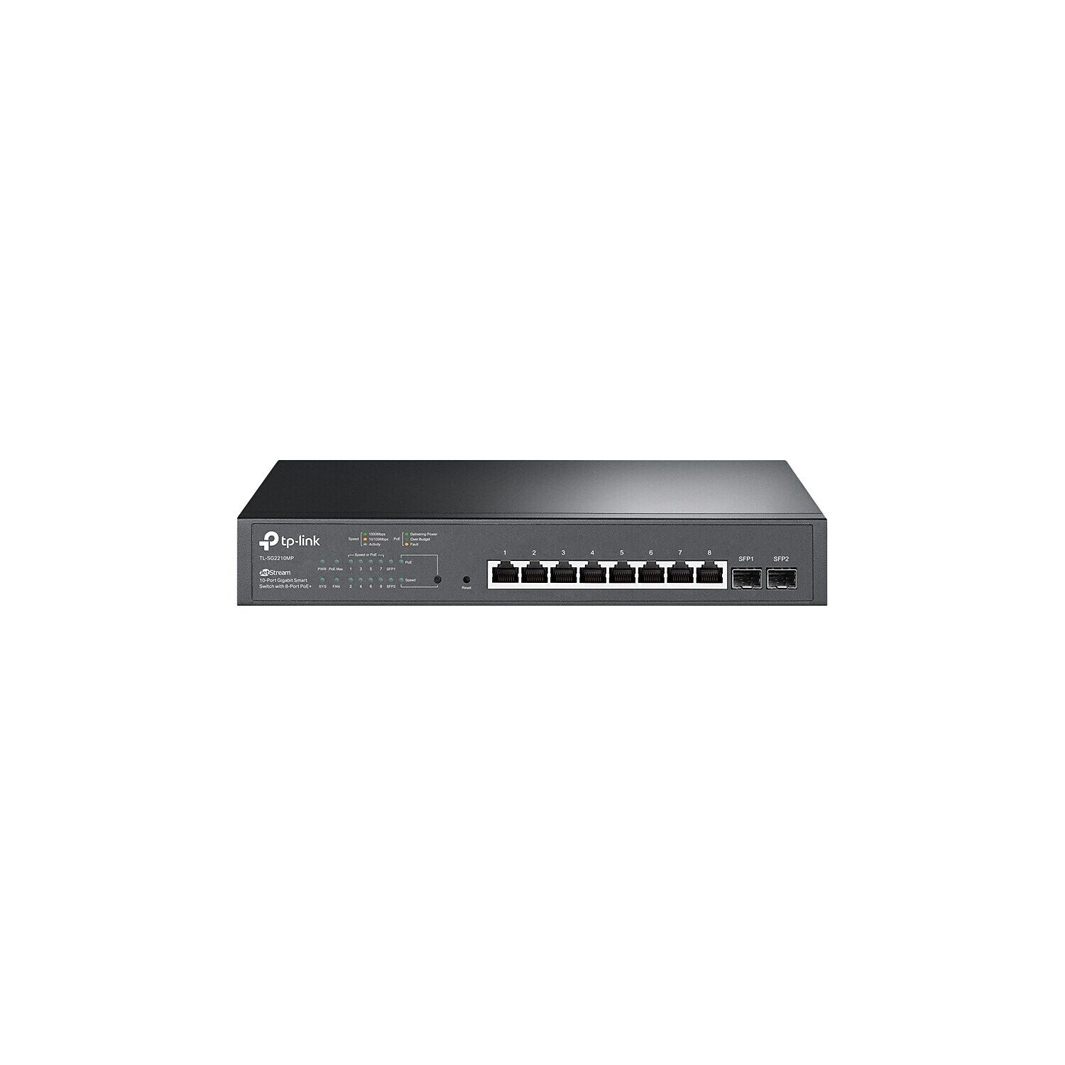 TP-LINK JetStream 8-Port Gigabit Ethernet PoE+ Managed Switch 20Gbps Black
