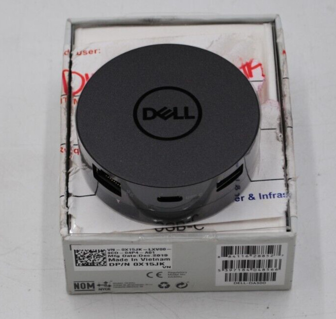 Genuine Dell DA300 Mobile USB-C HDMI/VGA/Ethernet/USB 4k Adapter X15JK