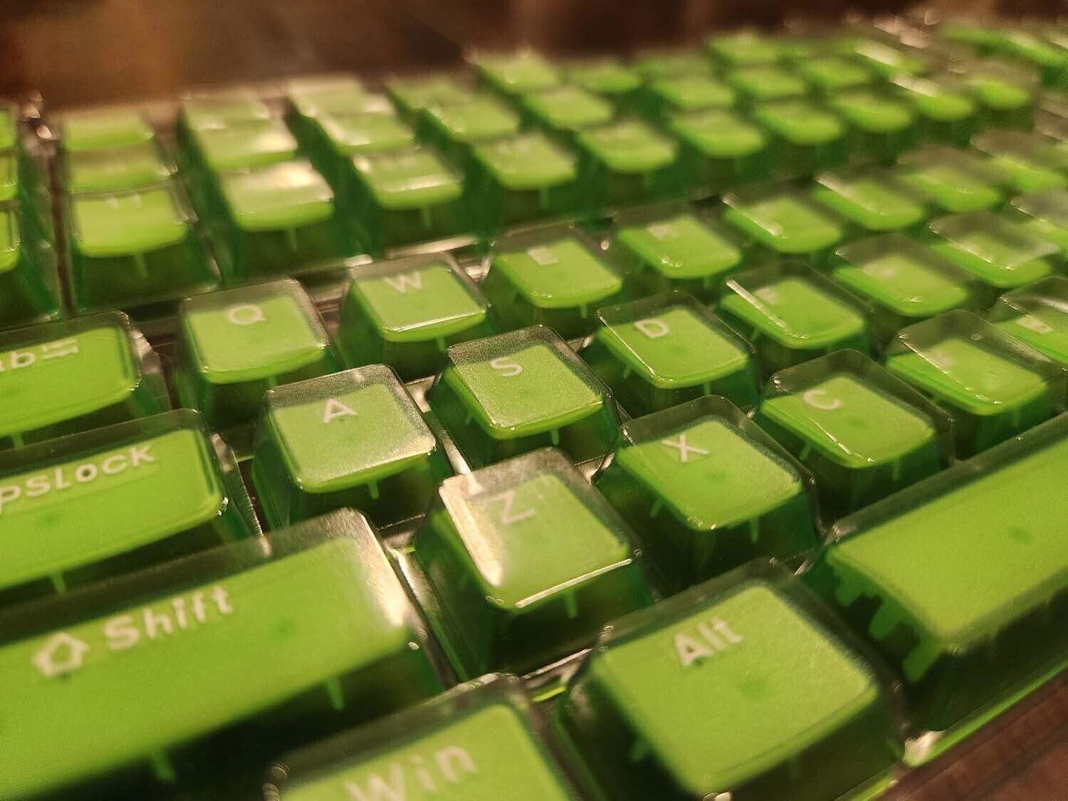 Translucent Lime Green Mechanical Keyboard Caps Full Set Brand-New Semi-Clear