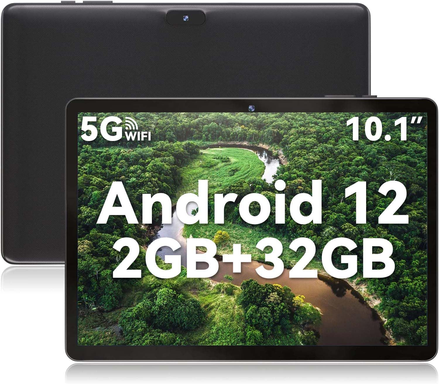 SGIN Tablet 10.1 Inch 2GB RAM 32GB SSD Android 12 TF Card WiFi Bluetooth (Black)