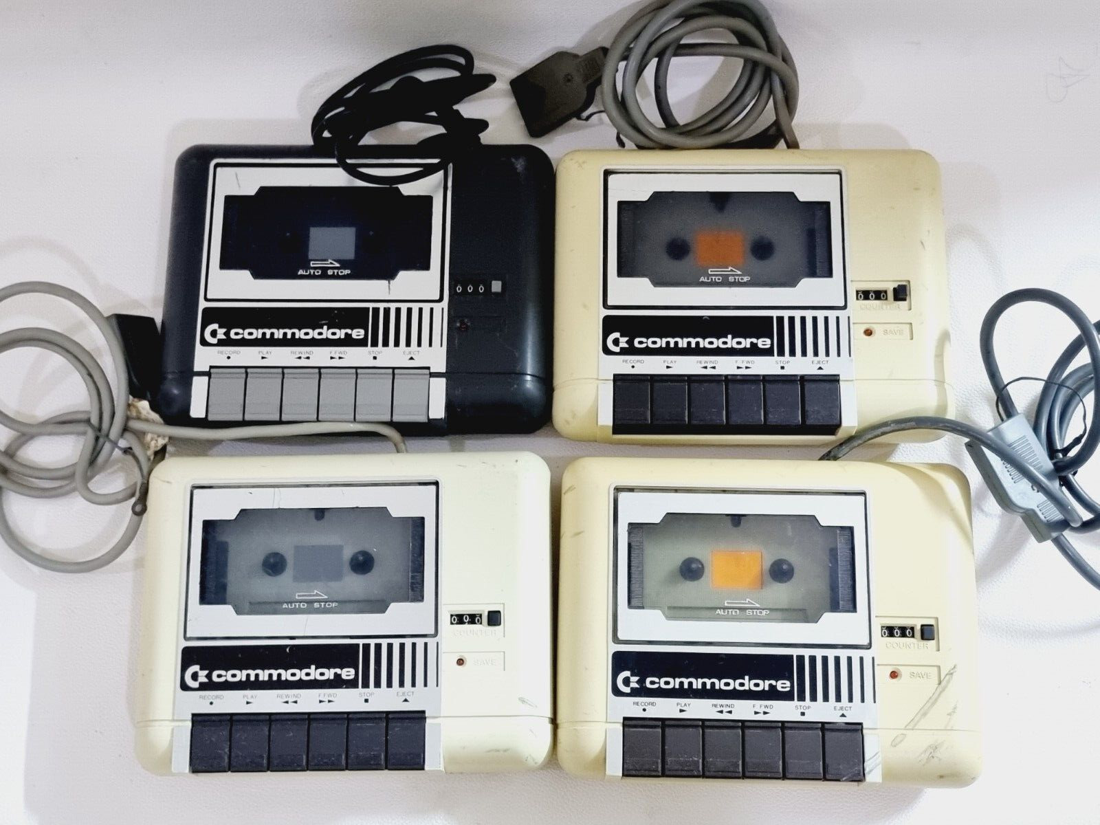 4 X Vintage Commodore DATASSETTE Tape Deck Job Lot