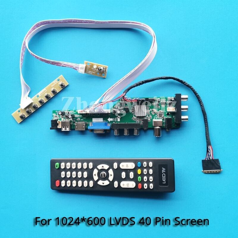 For LTN101NT07-801/802/T01 40Pin LVDS HDMI+AV+USB 1024x600 DVB-T2/C Driver Board