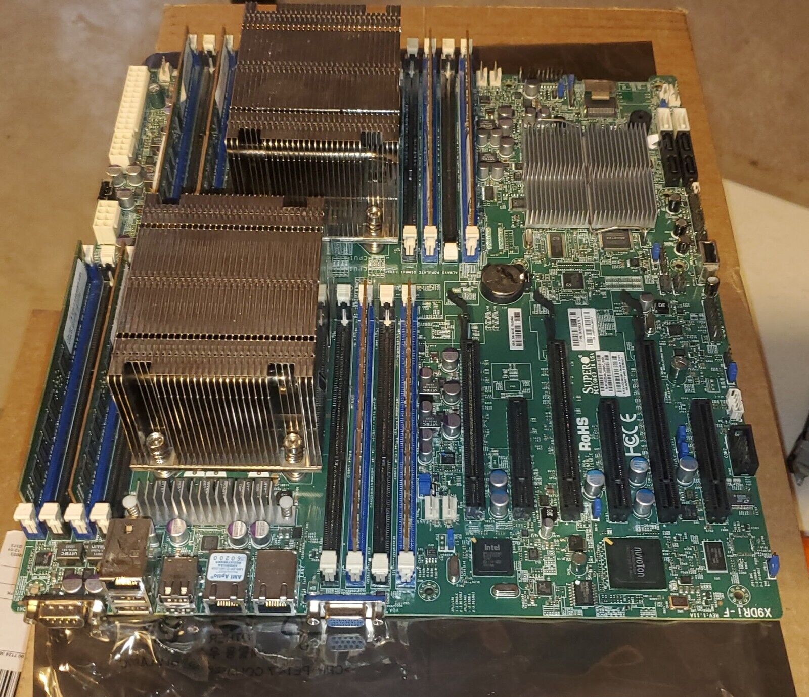 SUPERMICRO X9DRI-F DUAL LGA 2011 DDR3 W/RAM & I/O SHIELD w/2 E5-2630L V2 CPUs