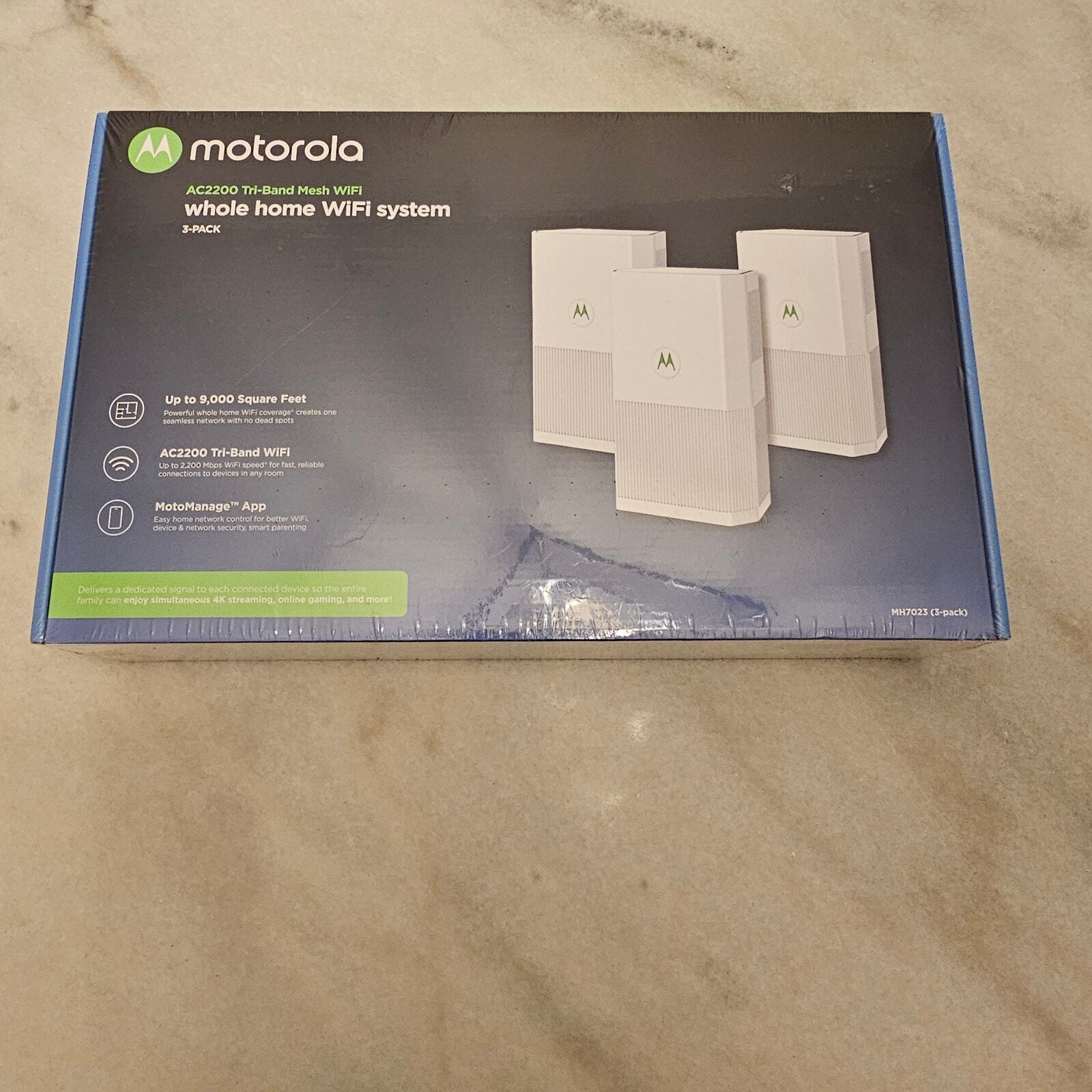 3 pack Motorola MH7023 AC2200 2,200 Mbps Tri-Band Personal Computer Wifi System 