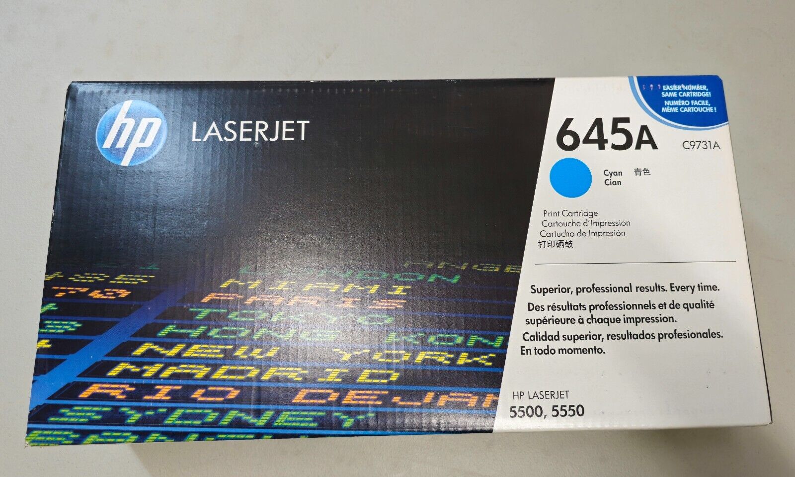 New and Sealed Genuine HP LaserJet 645A C9731A Cyan Toner Print Cartridge