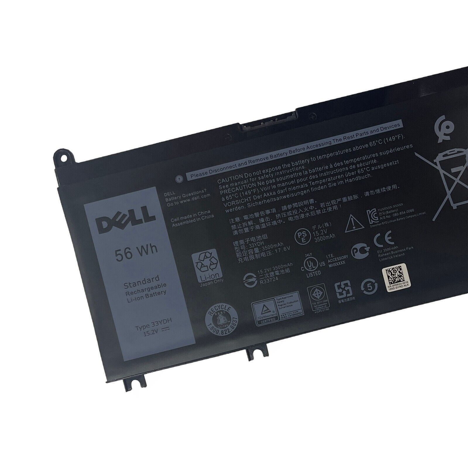 Genuine OEM 56Wh 33YDH Battery For Dell Inspiron 7577 7773 7778 7786 7779 2-in-1