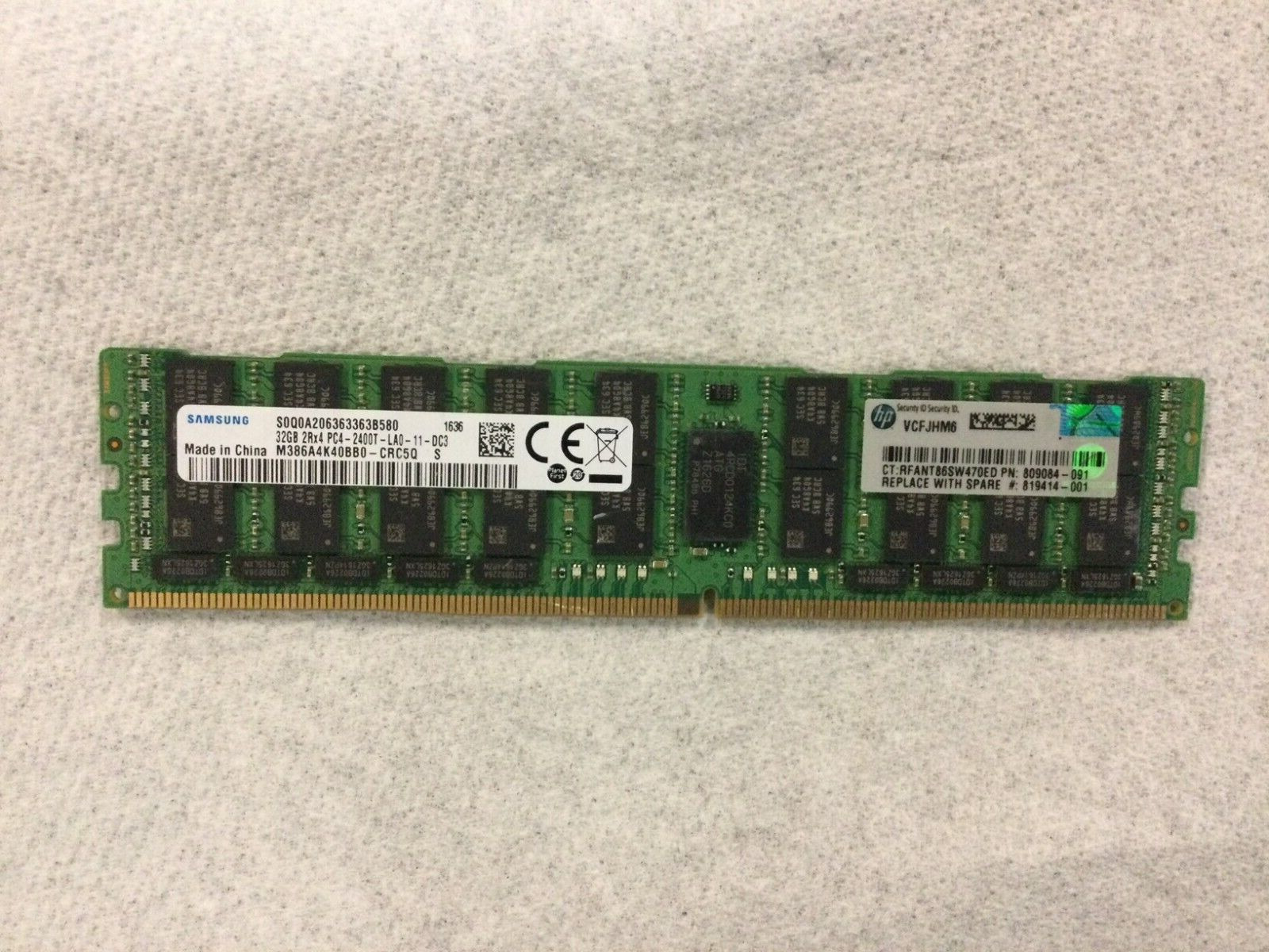 32GB 2RX4 PC4-19200 (DDR4-2400) ECC LRDIMM HP# 809084-091