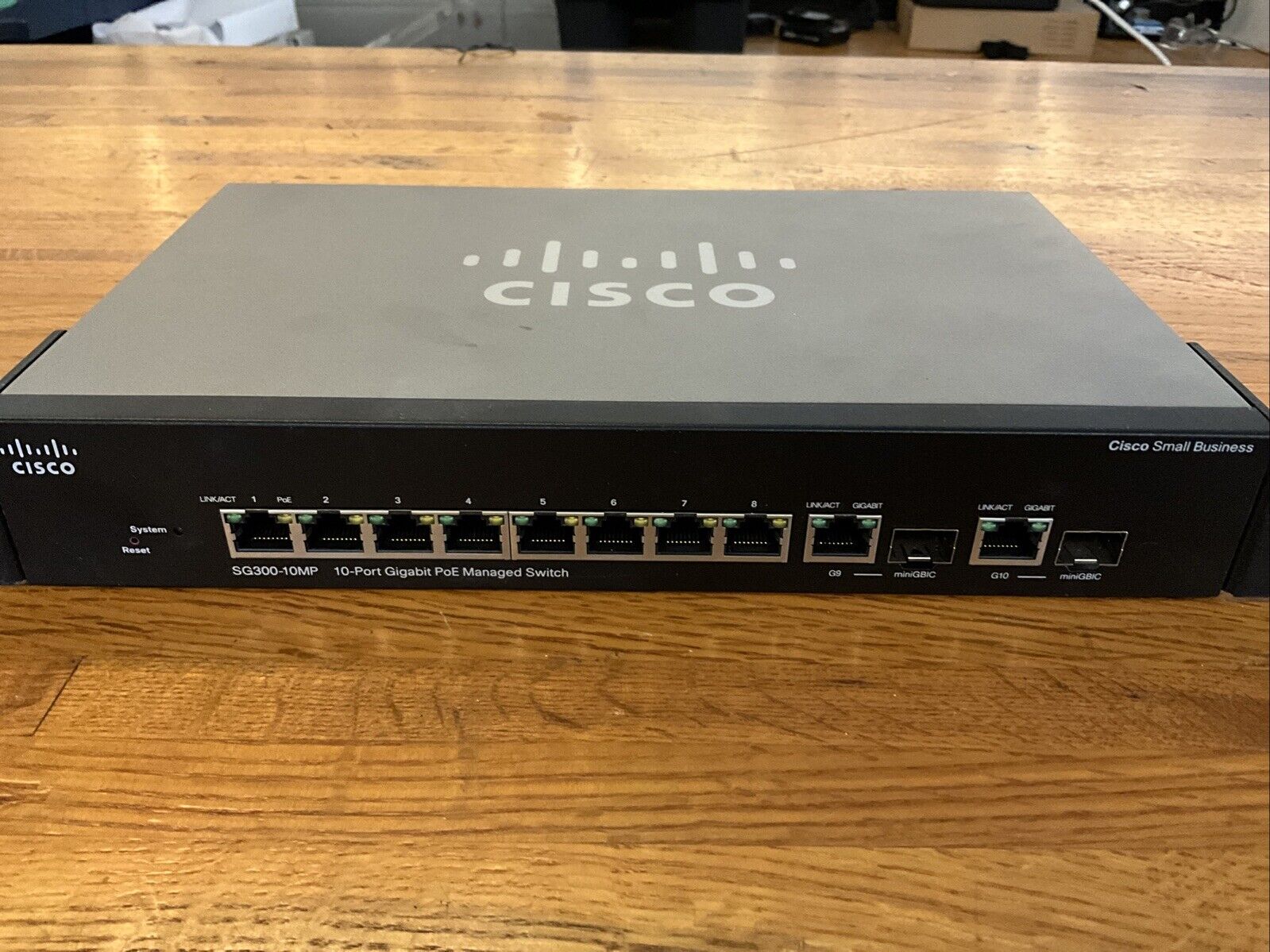 Cisco SG300-10MP Ethernet Switch - Black
