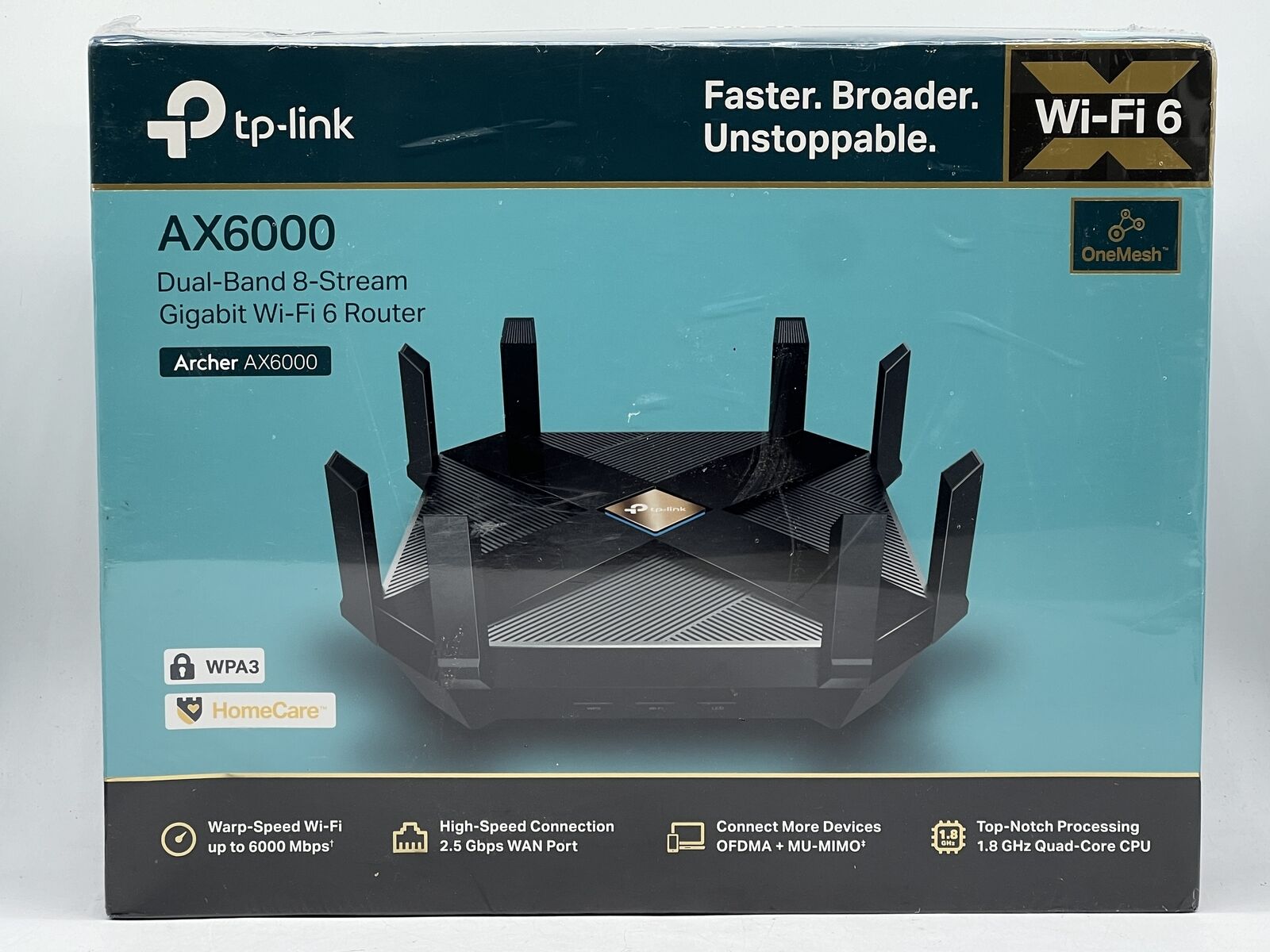 TP-Link Archer AX6000 5952Mbps 8 Ports Wi-Fi Router 8 G LAN Ports New Sealed