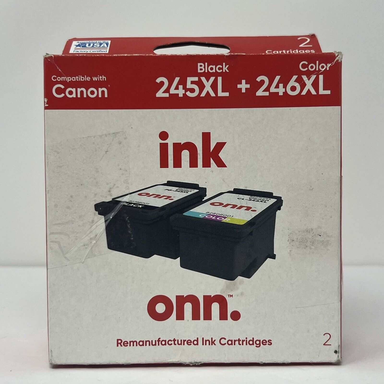 Onn Canon Ink Cartridge 245XL Black and  246XL Color Combo Sealed- Ink Cartridge