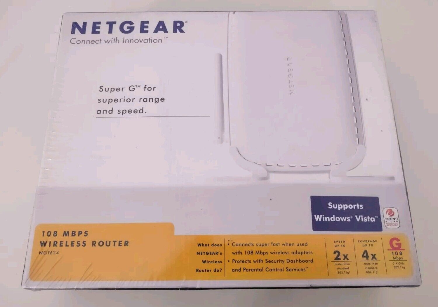 Netgear WGT624 Super-G 108 Mbps Wireless Firewall Router NEW