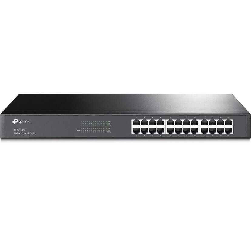 TP-LINK - 24 Port Gigabit Rack Mount Network Switch 10/100/1000 Mbps - TL-SG1024