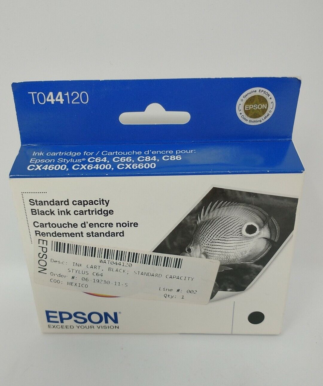 EPSON Stylus T044120 Black Ink Cartridge NEW Factory Sealed EXPIRED 11/2013