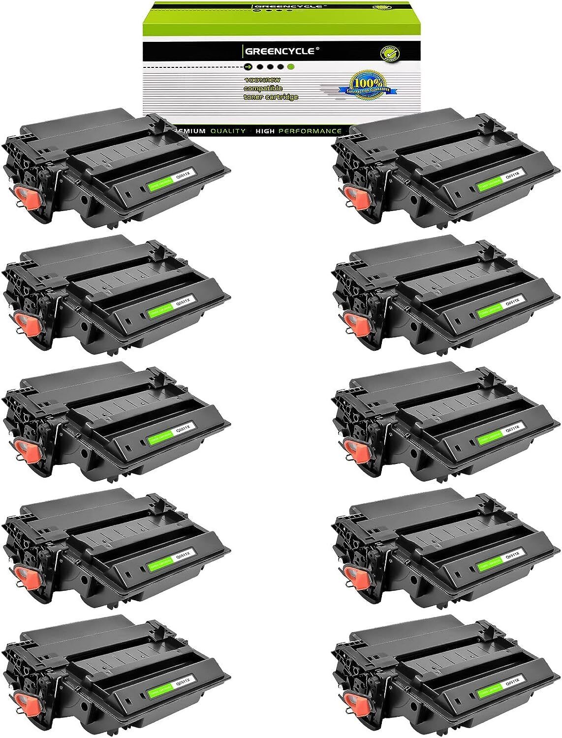 10PK High Yield Greencycle Laser Toner Q6511X fit for HP LaserJet 2420dn/2420dtn