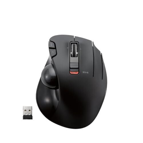 ELECOM EX-G Trackball Mouse, 2.4GHz USB Wireless, Ergonomic Design, Thumb Con...