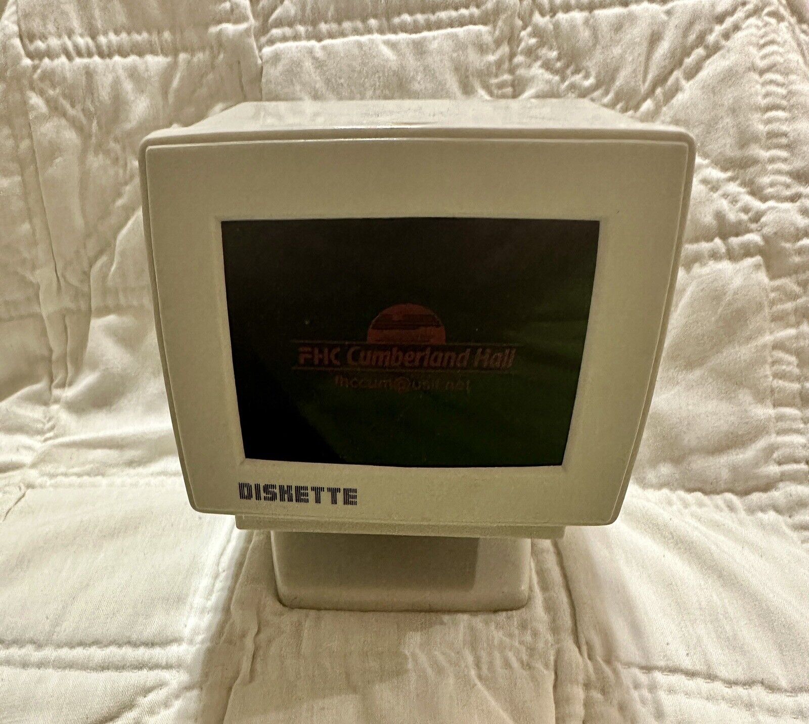 Vintage CRT Monitor Shaped Computer Diskette Storage Holder Geek Out Retro Cool