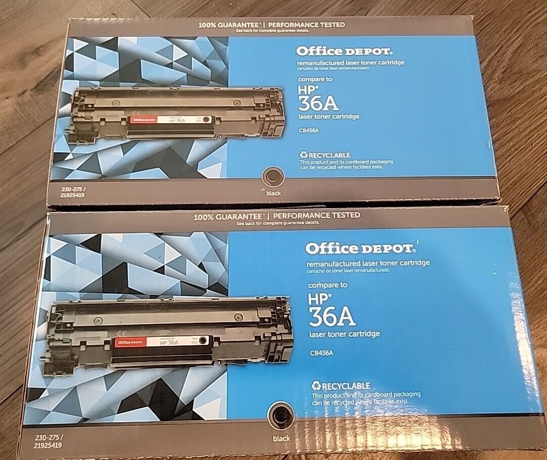 Office Depot 2 Pack HP 36A LaserJet Toner Cartridge CB436A M1120 M1522 P1505