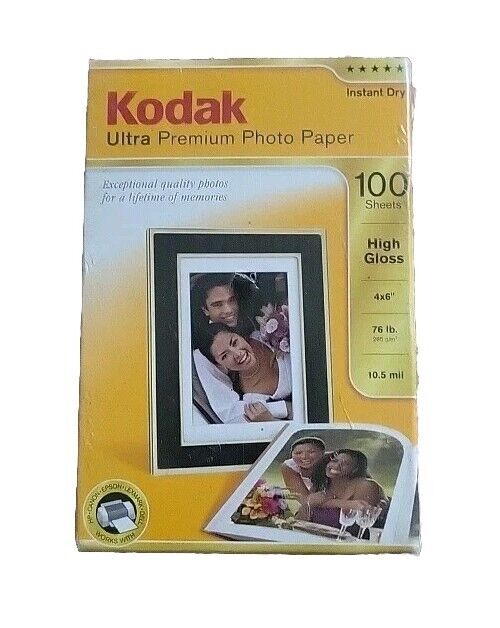 Kodak 4x6 inches Ultra Premium Photo Paper High Gloss 100 Sheets Sealed New
