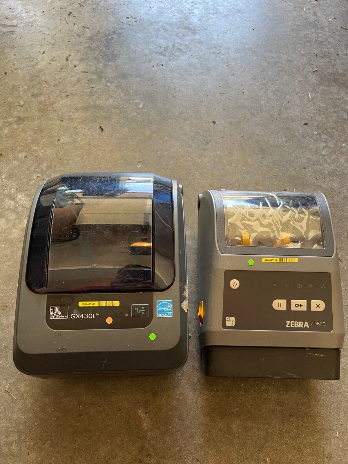 Lot of 2 Zebra Printers, ZD620, GX430t - As Is