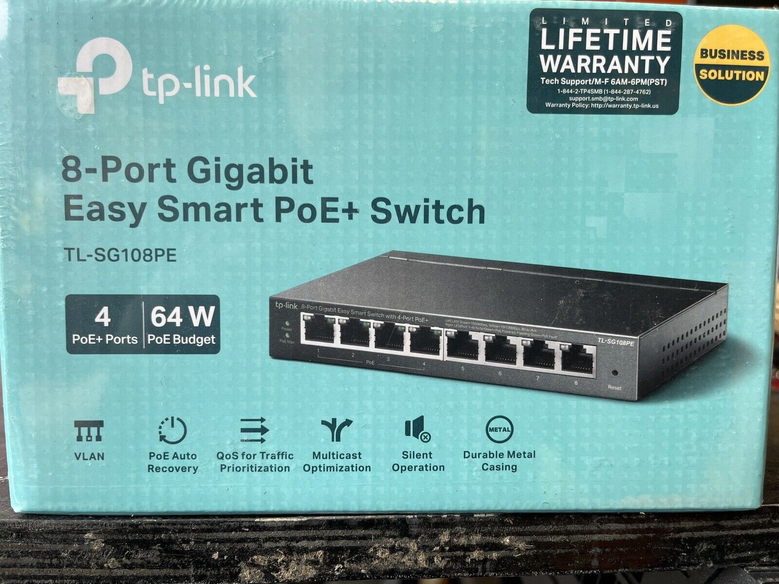 TP-Link TL-SG108PE 8-port Gigabit Easy Smart Swith w/ 4-port PoE - Sealed