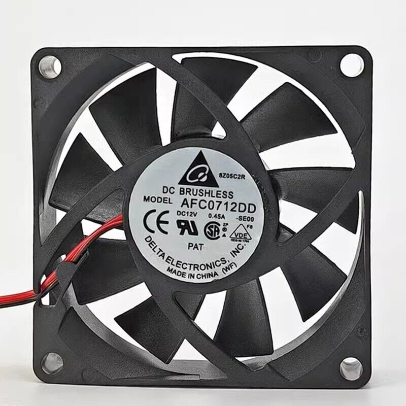 Delta AFC0712DD 7020 DC12V 0.45A 7CM 2-Wire Cooling Fan